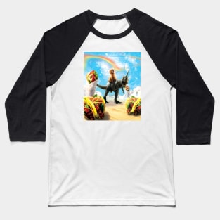 Poodle Riding Unicorn Dinosaur in the World of Mexican Dishes Baseball T-Shirt